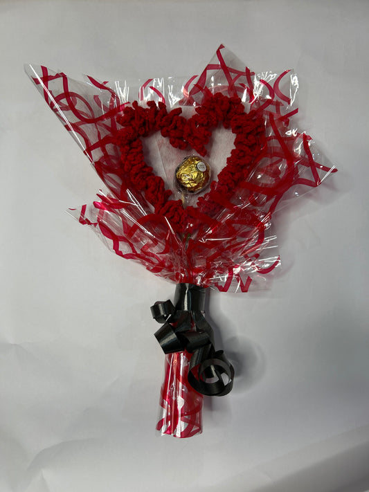Heart stick ferrero rocher bouquet